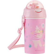 PP cup with silicone straw and strap 450ml Music Fest Pink