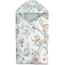 Sensillo WAFFLE CARRY-COT SWADDLE BLANKET - DEERS MINT