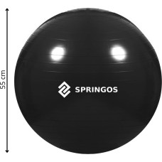 Springos Gimnastikos kamuolys su pompa Springos FB0013, 55 cm, juodas