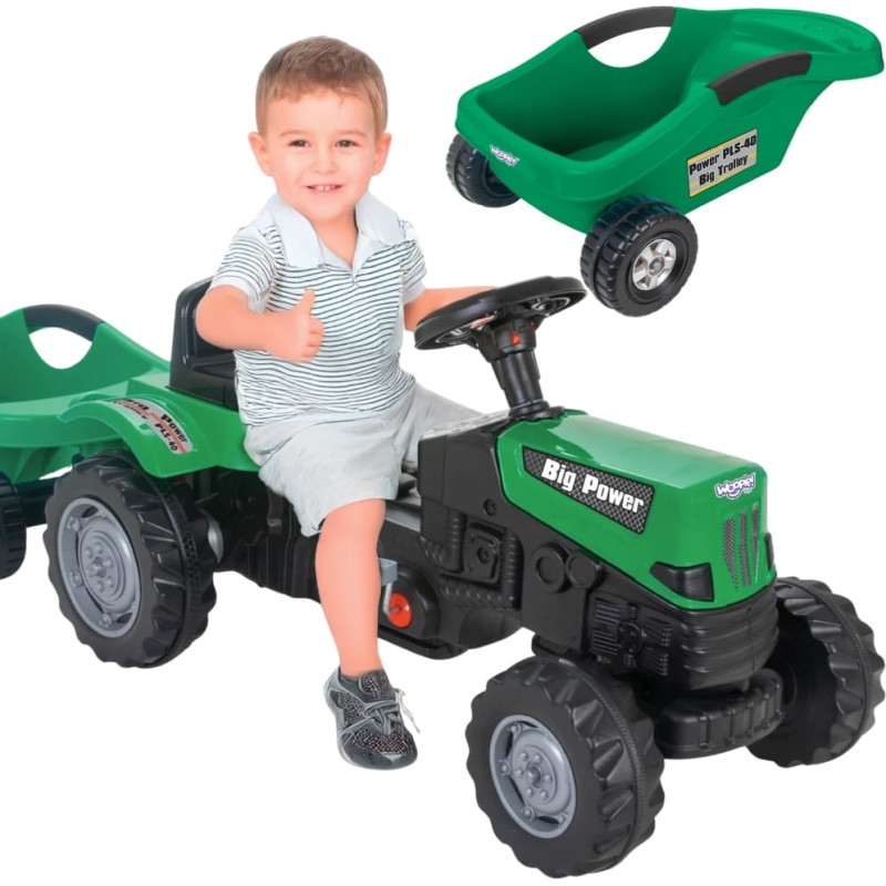 Woopie Traktor na Pedały Big PowerTrac z Przyczepą XXL