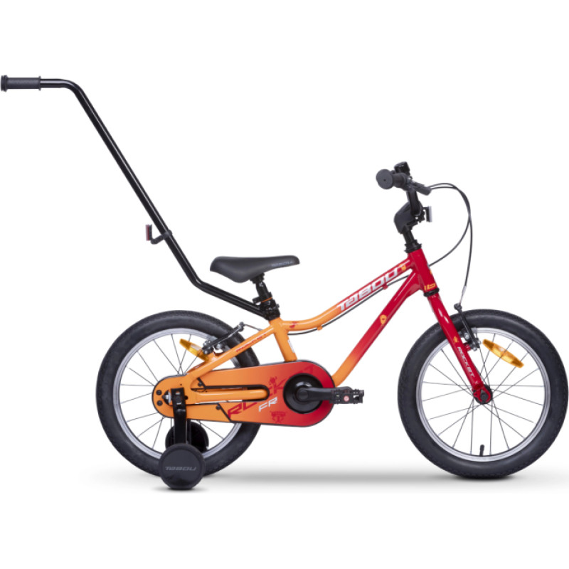 Vaikiškas dviratis TABOU Rocket FR (2025), 16", raudonos-geltonos spalvos