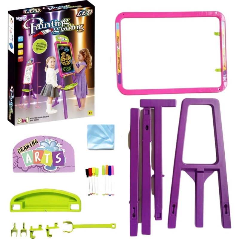 Woopie Tablica 3w1 Magnetyczna Suchościeralna Malowanie Światłem