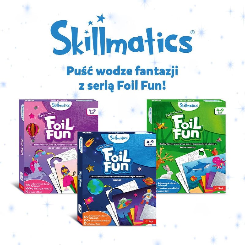 Trefl 62602 Skillmatics Foil Fun Zestaw kreatywny Jednorożce i Księżniczki