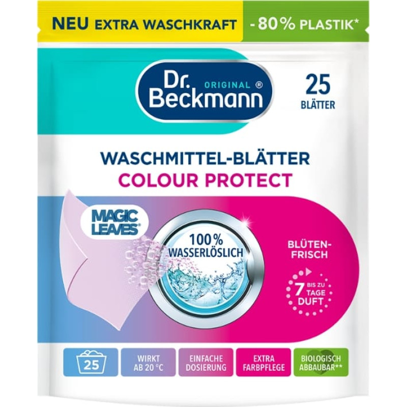 Dr.beckmann Veļas mazgā&scaron;anas plāksnes Magic Leaves Fresh Blossom 25 gab.