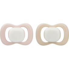 B.box BB300711 Smoczek silikonowy symetryczny 0-6m 2 szt glow in the dark róż/latte