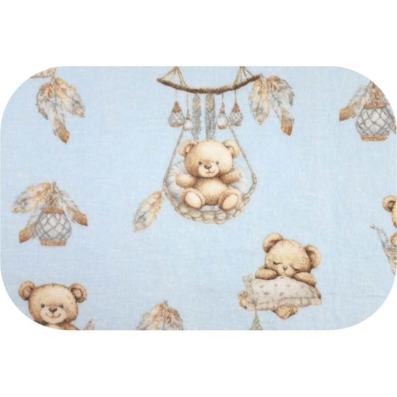 Ega Kids Diaper - 30275 - FLANNEL PRINT - EGA - BEARS in BASKET - BLUE - size 70x80 cm