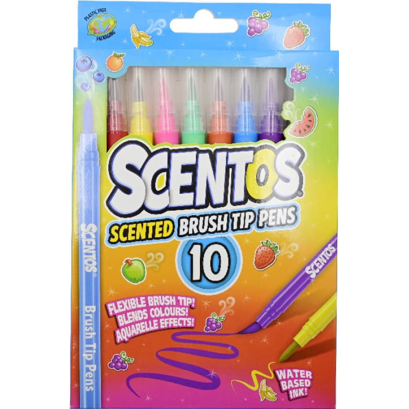 Dumel SCENTOS ST 20465 kvapnūs flomasteriai – teptuko tipo, 10 vnt.