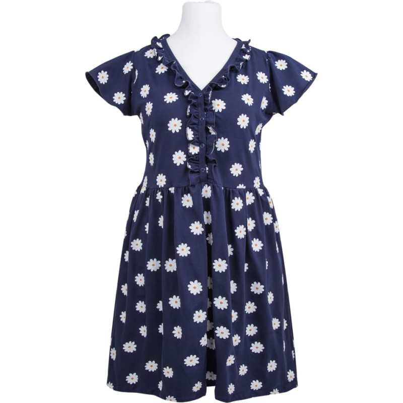 Ubranka EWA 970422 LINDA Koszula ciążowa granatowa stokrotki S