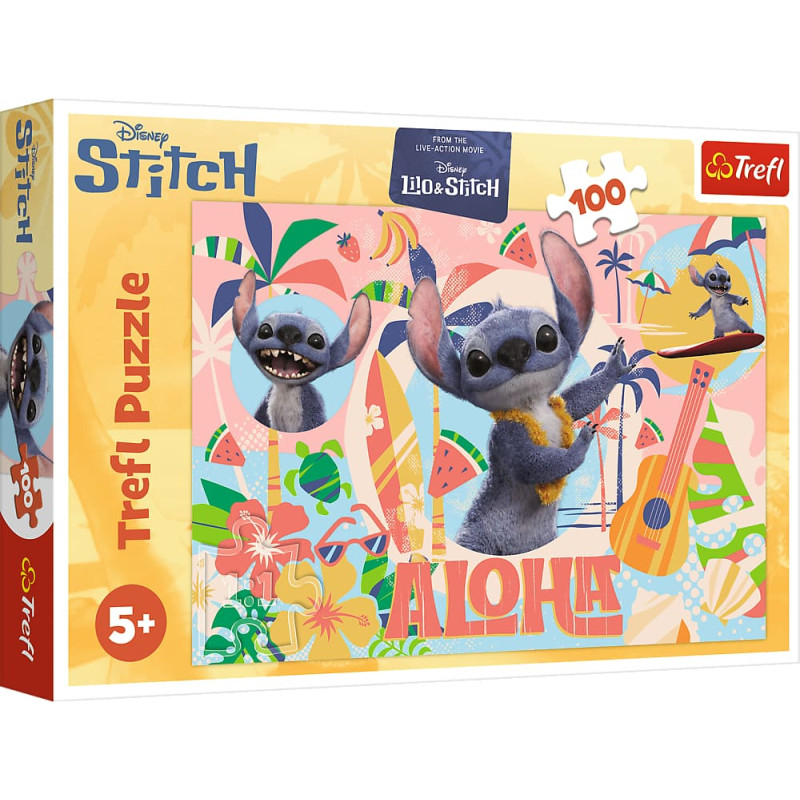 Trefl 16495 Puzzle 100 Stitch i przyjaciele w akcji