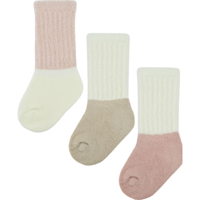 Noviti SF027-G-01 Skarpety dziewczęce z puszystym ściągaczem długie mix 12-18m