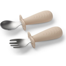Babyono stainless steel spoon and fork beige 1665/03
