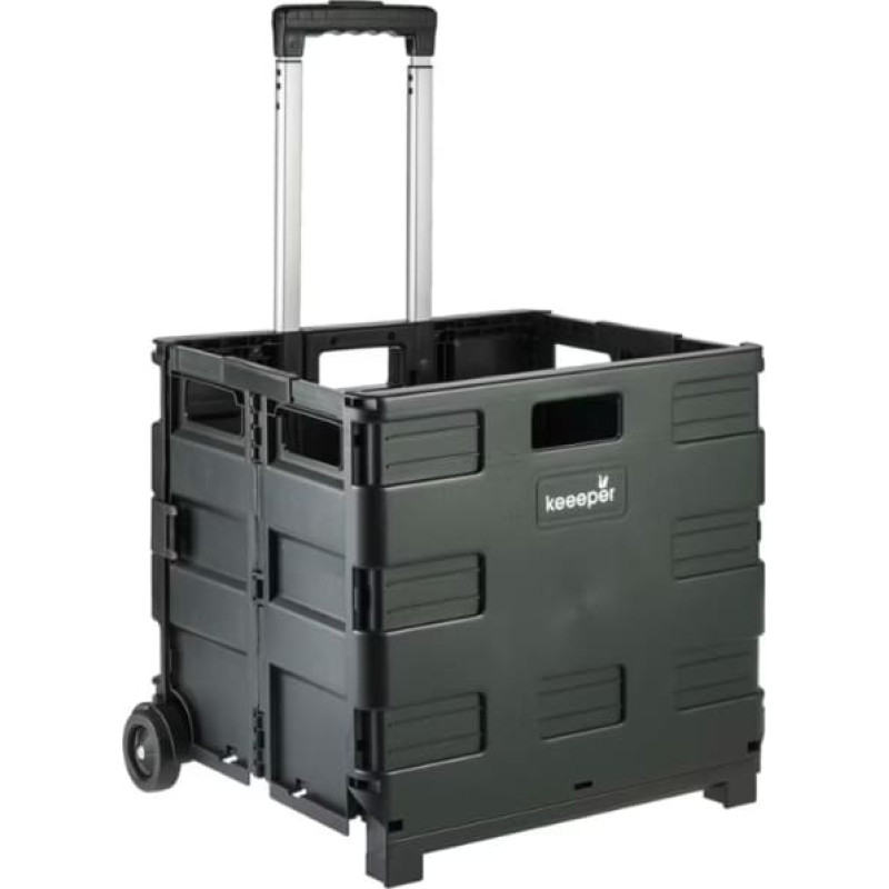 Keeeper Iepirkumu ratiņi salokāmi ar kravnesību līdz 35kg Olli 65L 42x40,5x38cm melni