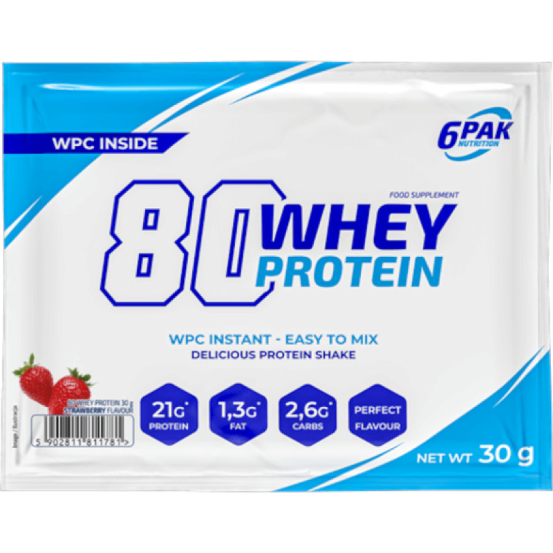 Trec Valgupulber 6PAK 80 Whey Protein 30g Strawberry