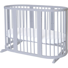 Ingvart ovali kūdikio lovytė-transformeris Smart 7-in-1 – 72×72 / 72×120 / 72×168 cm gray