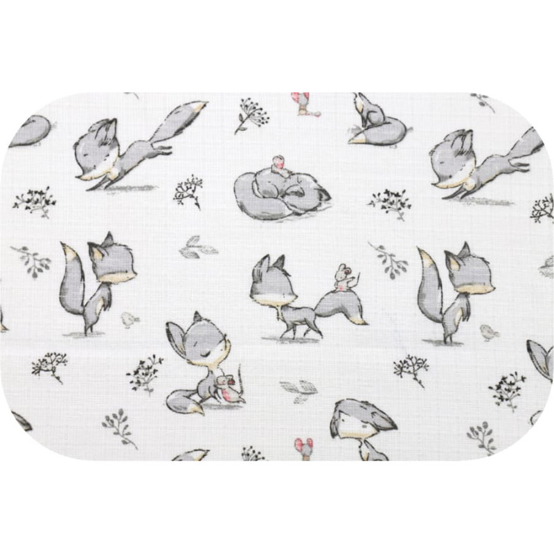 Ega Kids Diaper - 30503 - TETRA PRINT - EGA - FOX - GREY - size 70x80 cm