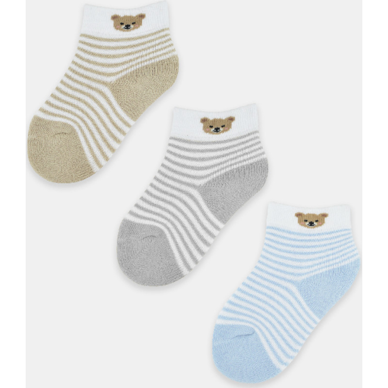 Noviti SF025-B-01 Skarpety chłopięce z puszystym ściągaczem miś mix 0-6m