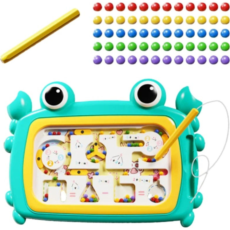 Woopie Tablica Magnetyczna Montessori Labirynt Krab Turkusowa