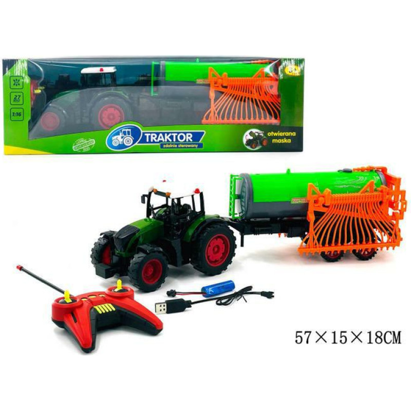 Gazelo Toys 71839 TRAKTOR Z MASZYNĄ NA RADIO-ŁADOWAR