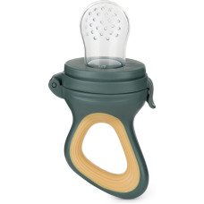 Petite&Mars 581799 Silikonowy gryzak do podawania owoc&oacute;w dla niemowląt Fruzi Green Ochre 6 m+