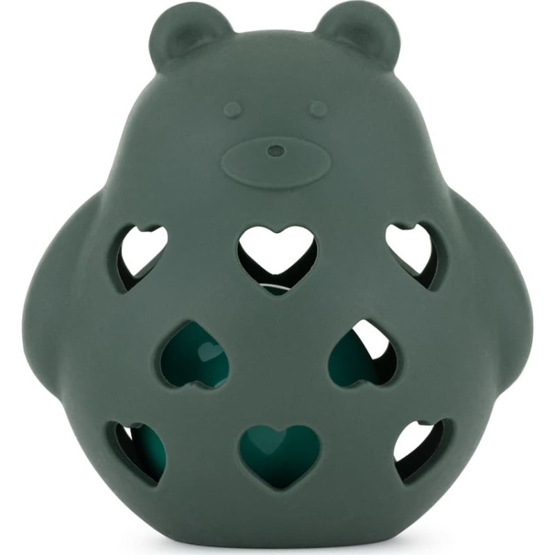 Petite&Mars 606817 Silikonowa zabawka z grzechotką Bear Basil Misty Green