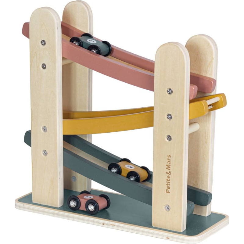 Petite&Mars 610726 Drewniana zabawka zjeżdżalnia  - tor Milky Way Aurora Pink 18 m+