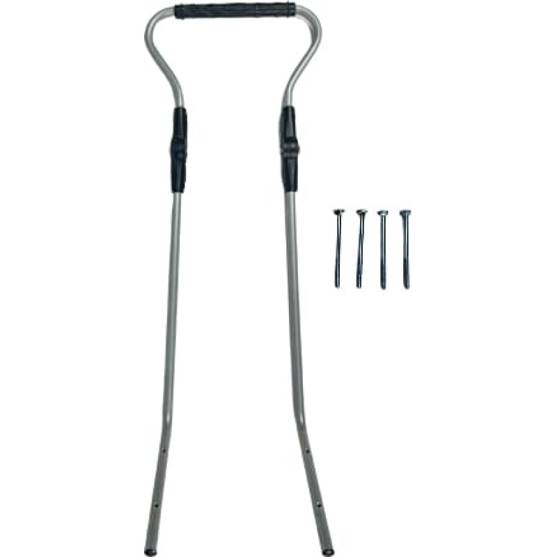 Adbor Height-adjustable push handle for sled, silver