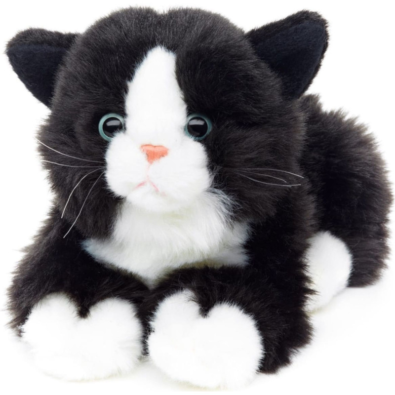 Uni-Toys Plush toy Cat, musical, black and white, 22 cm