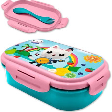 Kids Euroswan - Akcesoria Licencyjne LUNCH BOX WITH CUTLERY GABBYS DOLLHOUSE