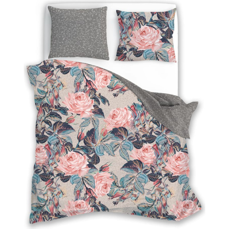 BEDDING SET FLOVERY 001 140X200+70X90 COTTON.