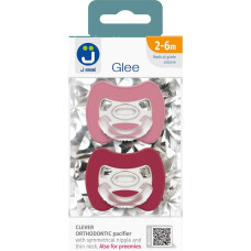 2-pack. Smart pacifiers Glee 2-6m old rose-red