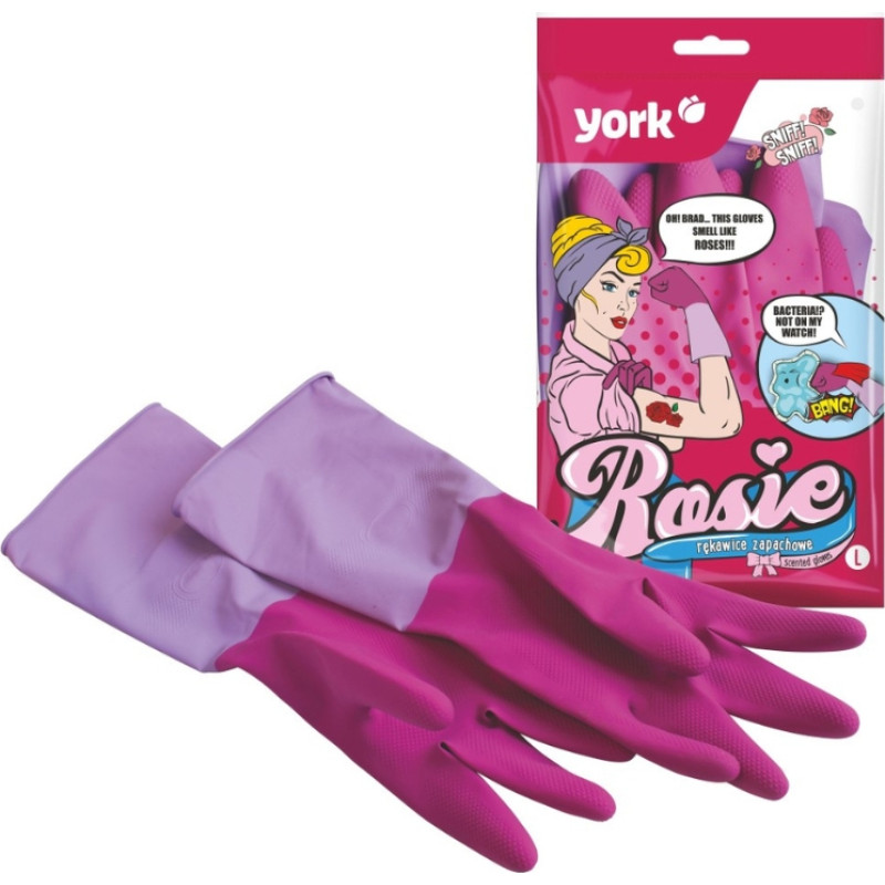 York Aromatizēti gumijas cimdi ROSIE "L"