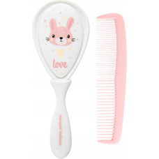Canpol 2/419 Szczotka + grzebień do włos&oacute;w  twarda r&oacute;żowy