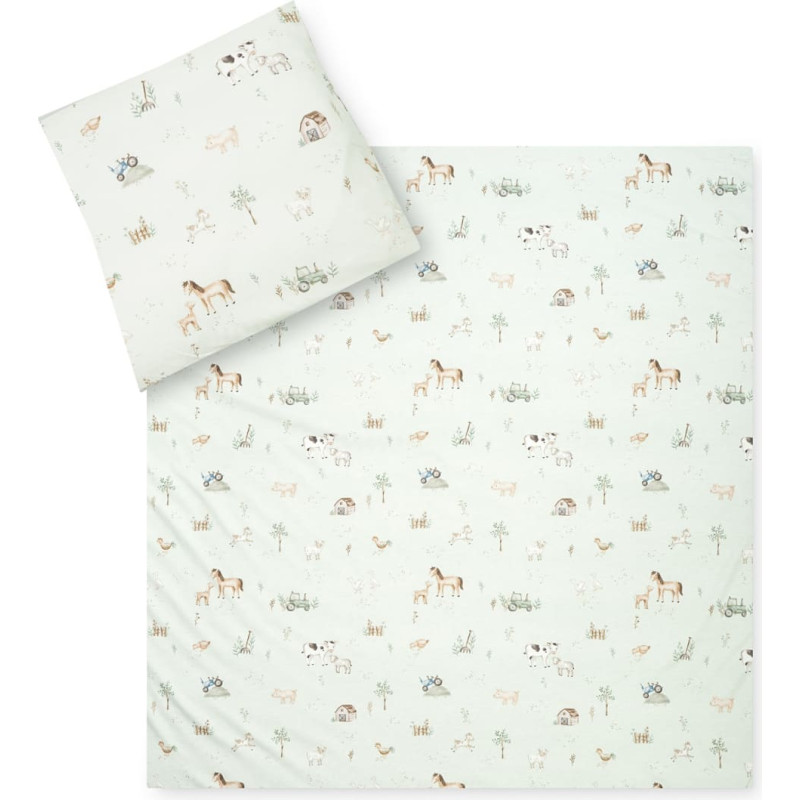 Julius Zollner Gultas veļas komplekts JERSEY "Farm" 80x80 + 35x40 cm