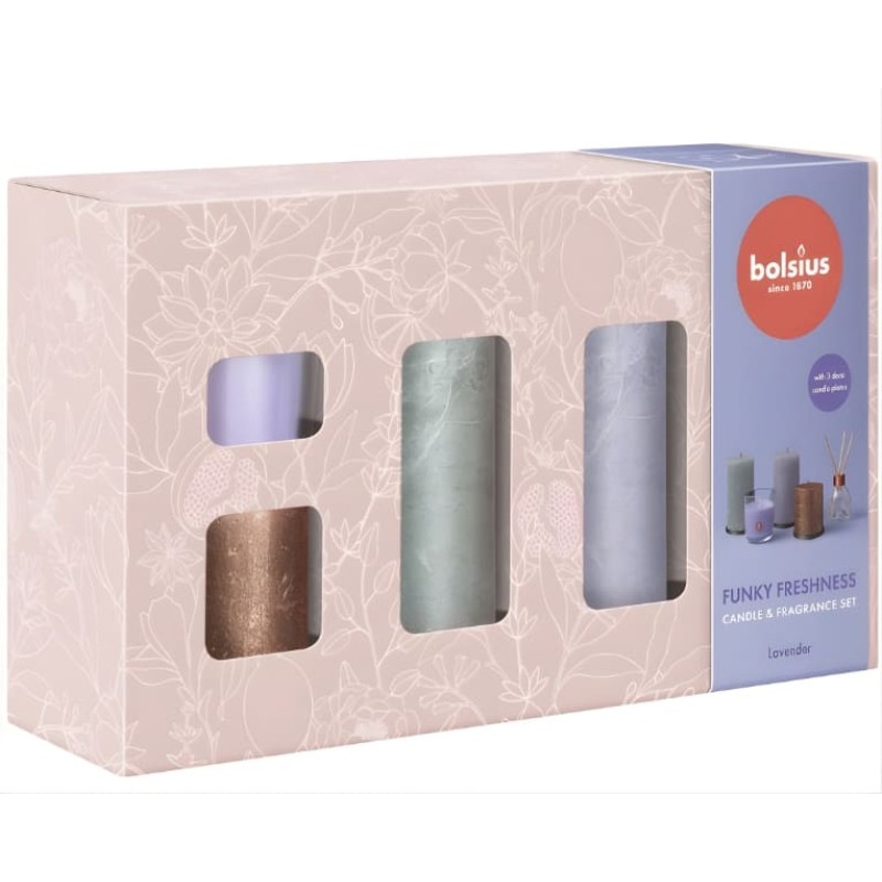 Bolsius Dāvanu komplekts  Funky Freshness lavender
