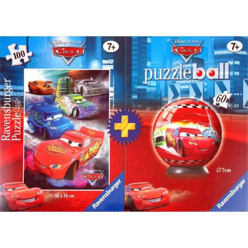 Ravensburger Set: Puzzle 100 pcs + Round 60 pcs Disney Cars