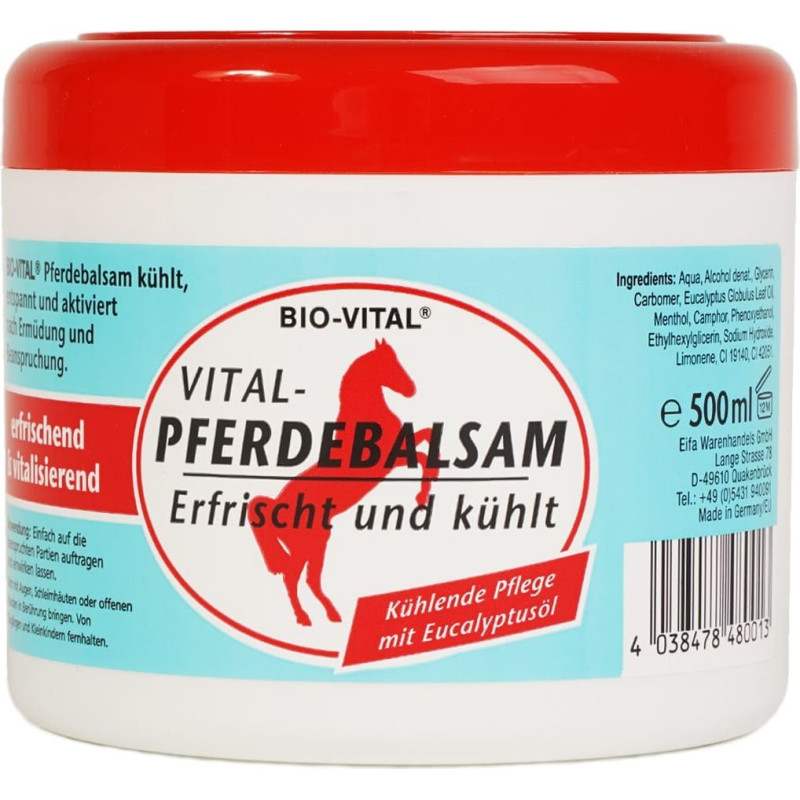 Eifa Warenhandels Gmbh BIO-VITAL&reg; ZIRGU balzams atvēsino&scaron;s ar eikalipta eļļu 500 ml