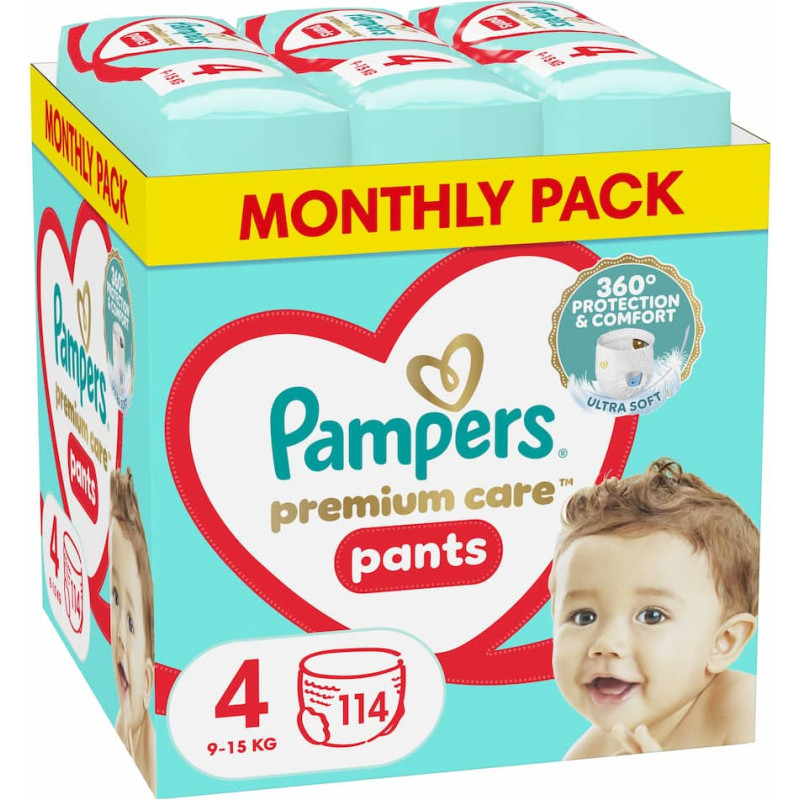 Pampers Premium Care pants autiņbiksītes, 4. izmērs, 114 gab. - 80825838