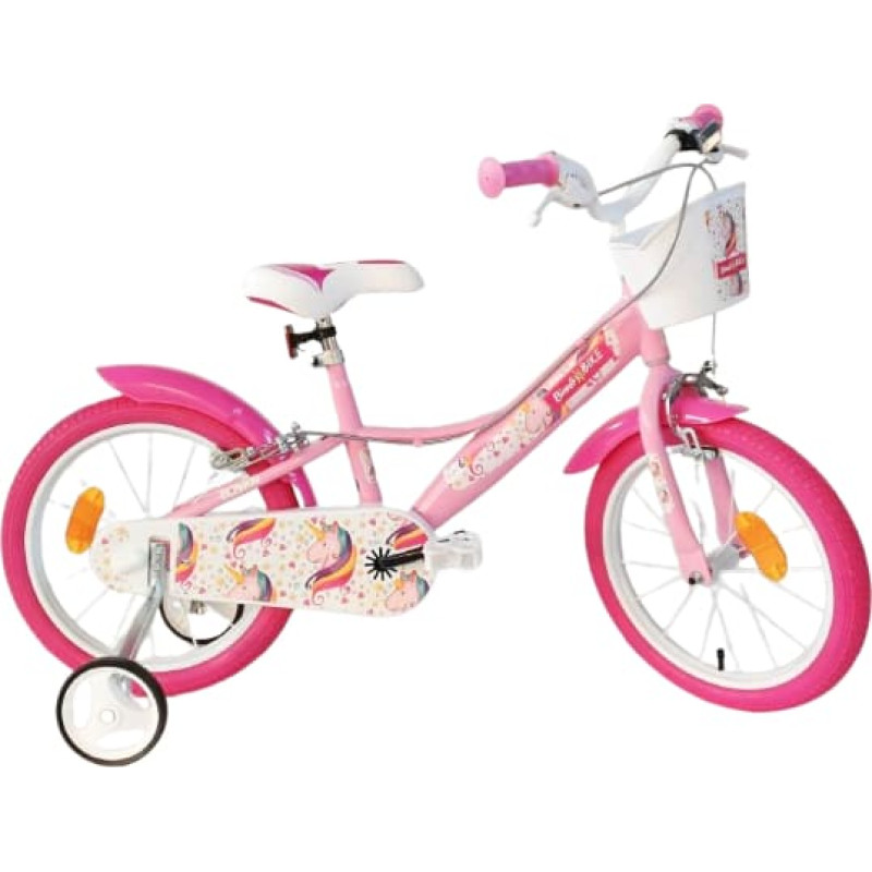 Bimbo Bike Vaiki&scaron;kas dviratis Bimbo Bike 16" "UNICORN STAR", baltas/rožinis