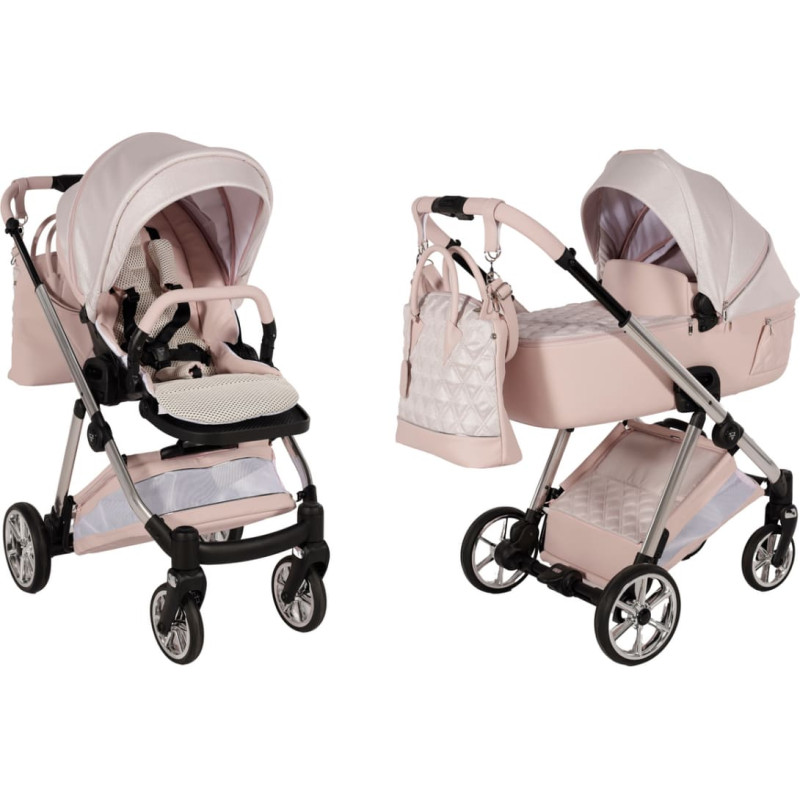 Junama Universalus vežimėlis 2 in 1 Ellegante Lame’ 01 pink