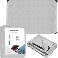 Springos Sodo brezentas 5x4 m 130 g/m2 sustiprinta apsauginė automobilio plėvelė, pilka