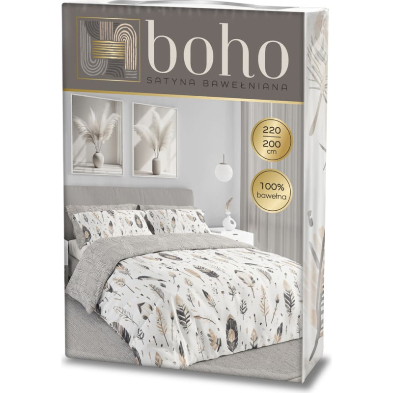 POŚCIEL KPL.220X200+2x70X80 BOHO 007 SATYNA BAW.