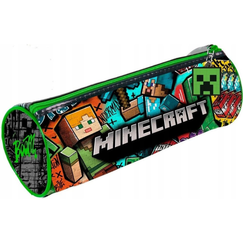 Kids Euroswan - Akcesoria Licencyjne ROUND PLUSH PENCIL CASE MINECRAFT