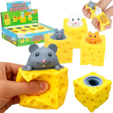 Spaudžiamas antistresinis žaislas Sūris su pele