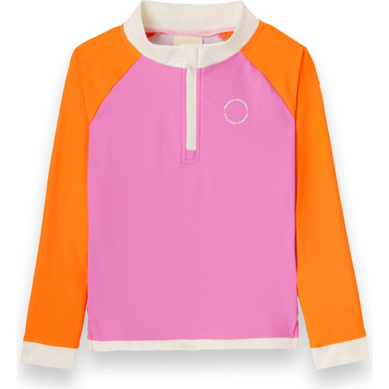 Kietla ICONIC swim T-shirt with UPF 50+ sun protection fabric and UV sensor, for ages 2&ndash;4, Pink Red