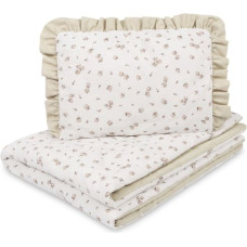 Sensillo CRIB SET COTTON ROSE BEIGE 75X95 25X35