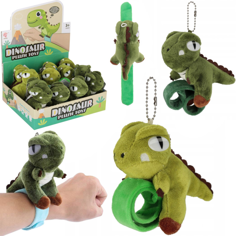 DINOZAUR PLUSZOWY Z OPASKĄ NA RĘKĘ
