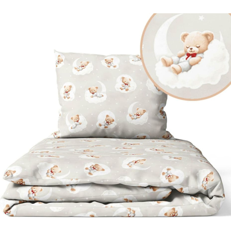 Ankras Cover set - 2 pcs - 120x90, 40x60  - BEARS on the CLOUDS - BEIGIE