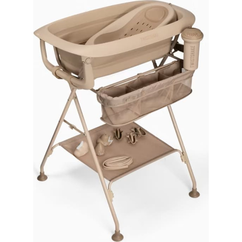 Twistshake Luxury Bath Kit Mocha - sulankstoma kūdikio vonelė su vonelės stovu v2 79265
