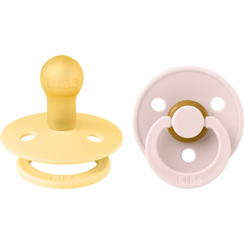 Bibs Colour Round pacifiers Pale butter/Petal 6-18m 2pcs