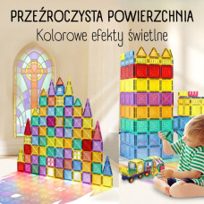 Woopie magnetinis 3D konstruktorius – edukacinis rinkinys: pilis ir transporto priemonės, 110 vnt.